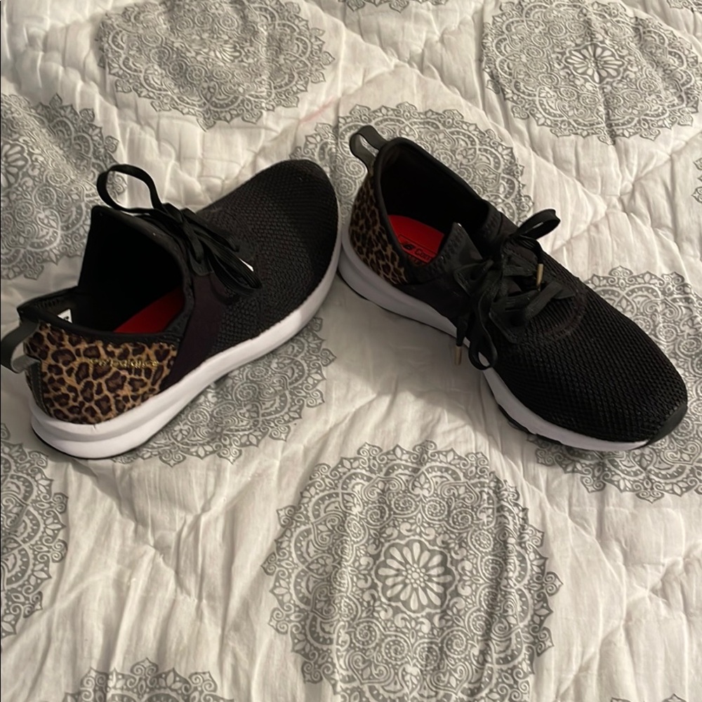 Stylish Black and Leopard Women's Sneakers